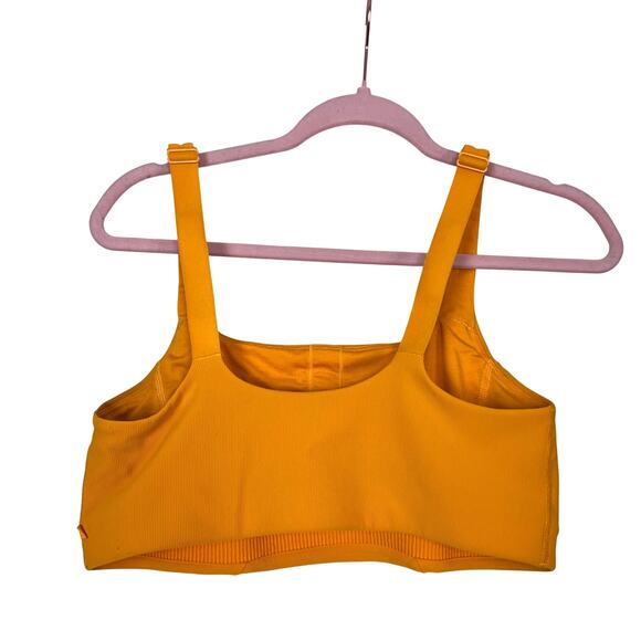 Lululemon Train Bra Medium Support C/D Cups Ribbed Yellow Size 12 - Picture 2 of 5